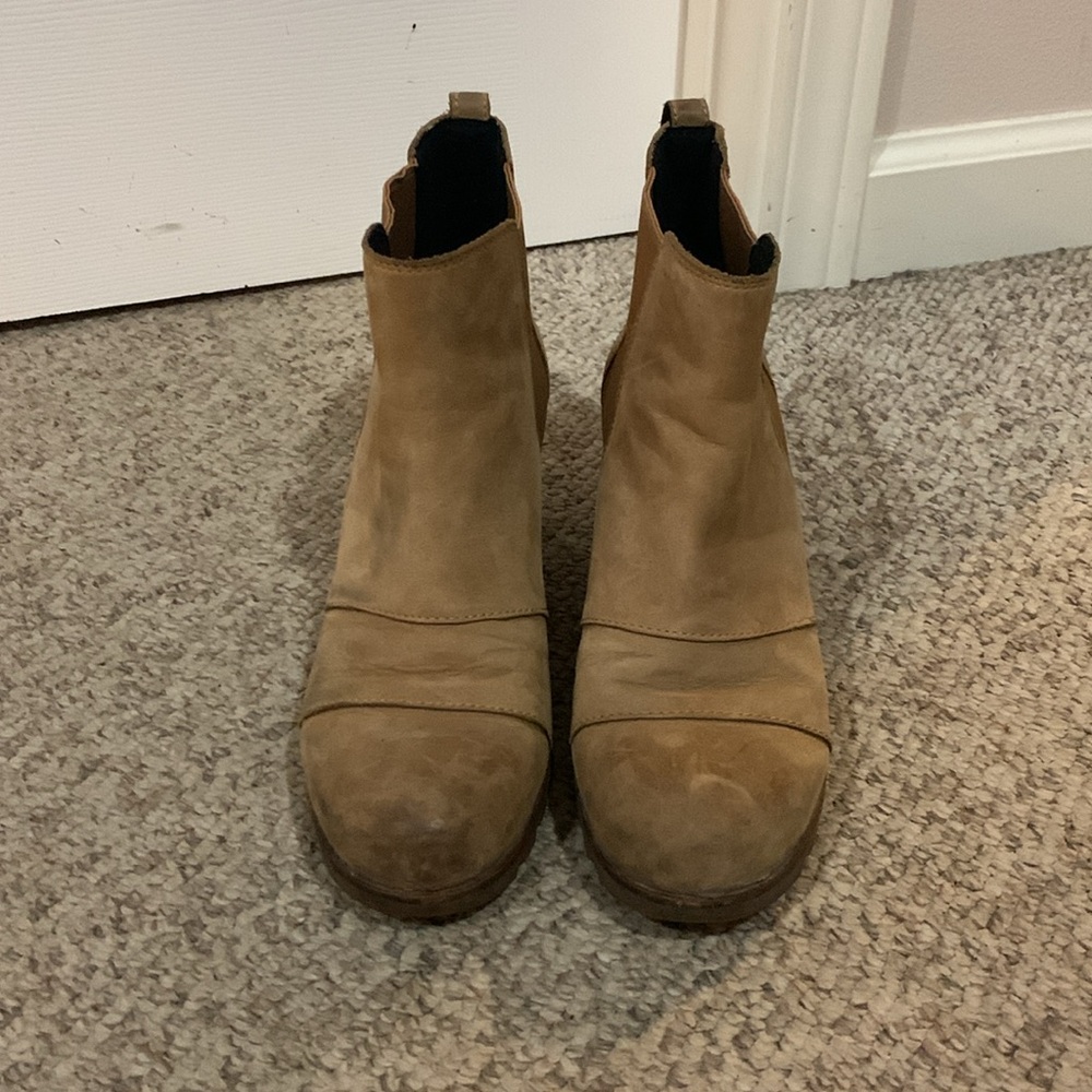 Sorel tan Joan of Artic wedge fall pull on boots sz 9 - Picture 3 of 7